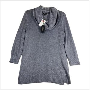 ✨️ Cupio ✨️ Sparkly Silver Cowlneck Sweater (L)